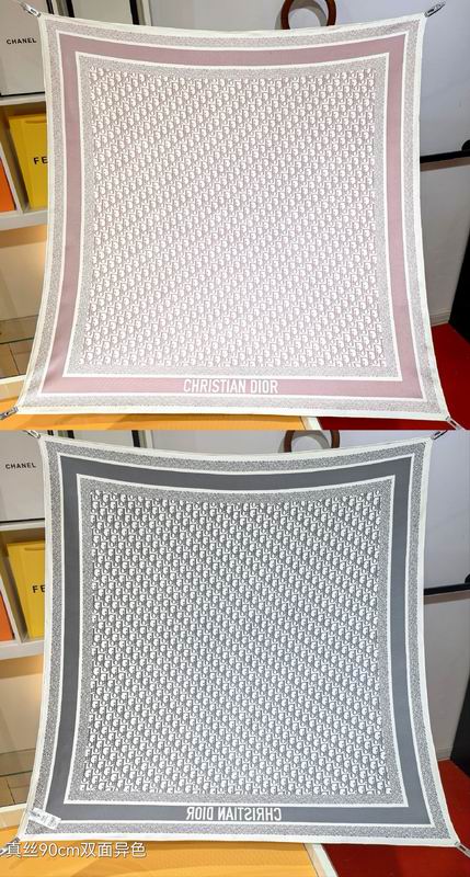 Dior silk scarf 90X90cm E50 (34)