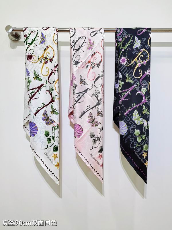 Dior silk scarf 90X90cm E60 (1)