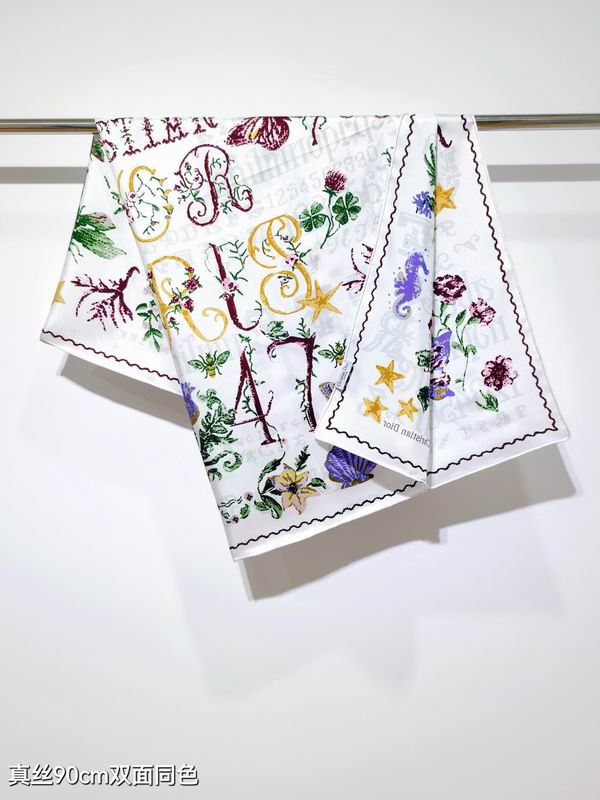 Dior silk scarf 90X90cm E60 (12)