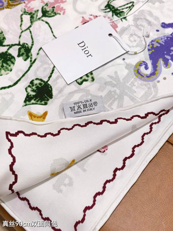 Dior silk scarf 90X90cm E60 (13)