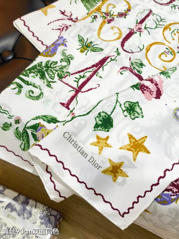 Dior silk scarf 90X90cm E60 (14)