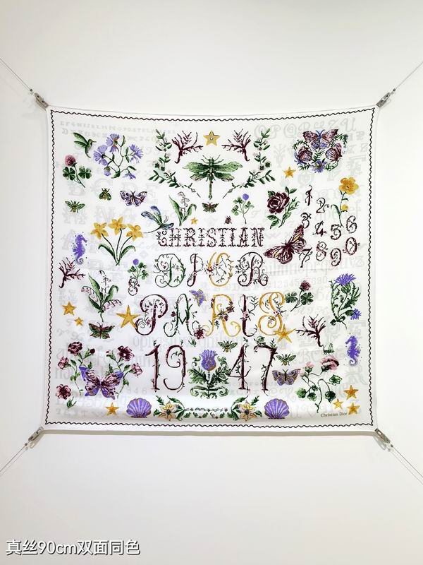 Dior silk scarf 90X90cm E60 (17)