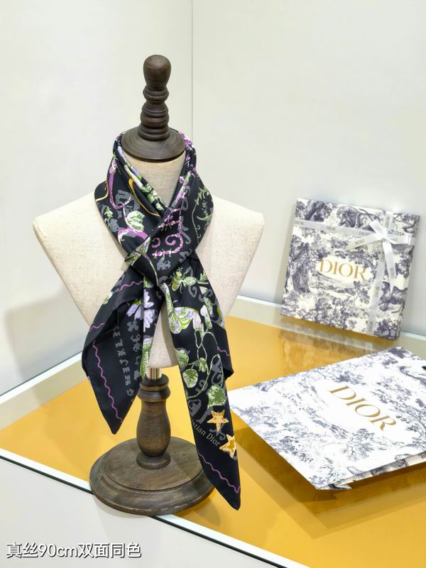 Dior silk scarf 90X90cm E60 (21)