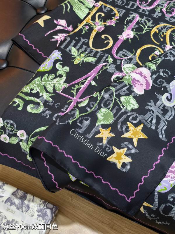Dior silk scarf 90X90cm E60 (25)