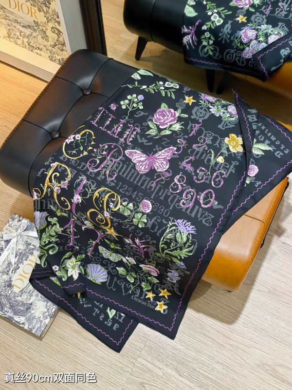 Dior silk scarf 90X90cm E60 (26)