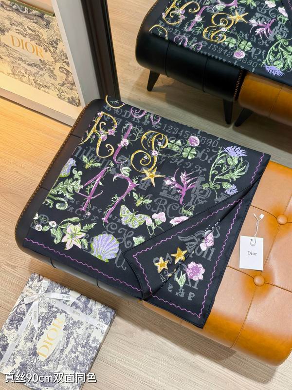 Dior silk scarf 90X90cm E60 (27)