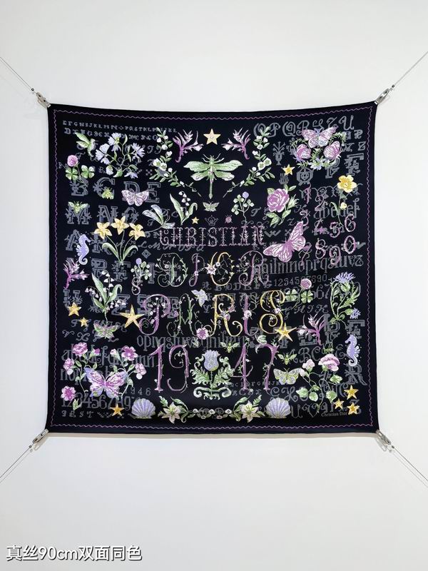 Dior silk scarf 90X90cm E60 (28)