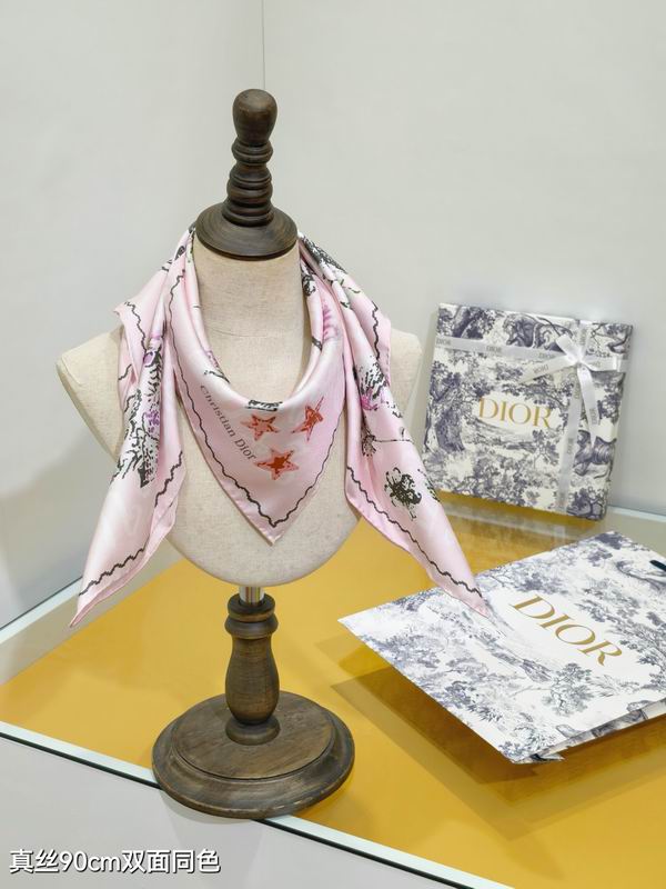 Dior silk scarf 90X90cm E60 (3)