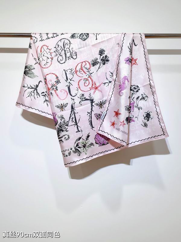 Dior silk scarf 90X90cm E60 (4)