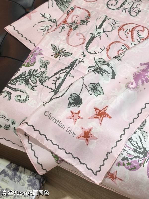 Dior silk scarf 90X90cm E60 (6)
