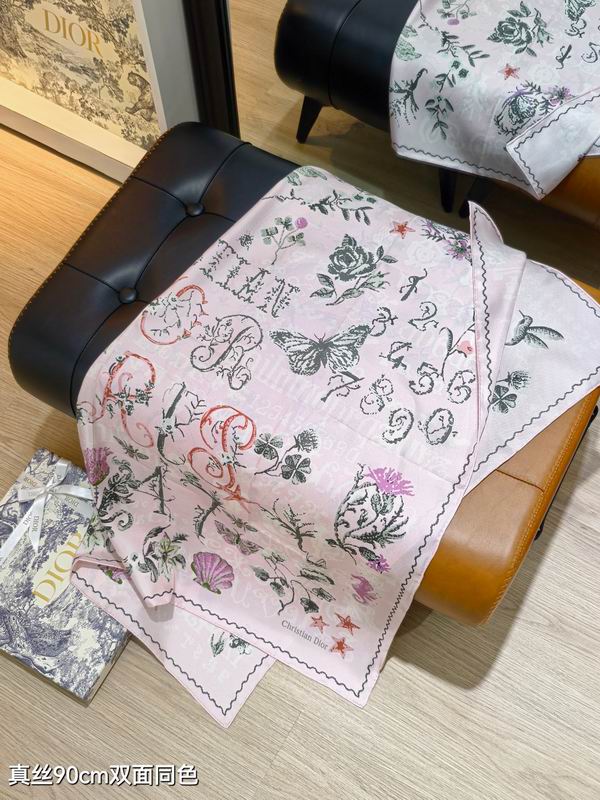 Dior silk scarf 90X90cm E60 (7)