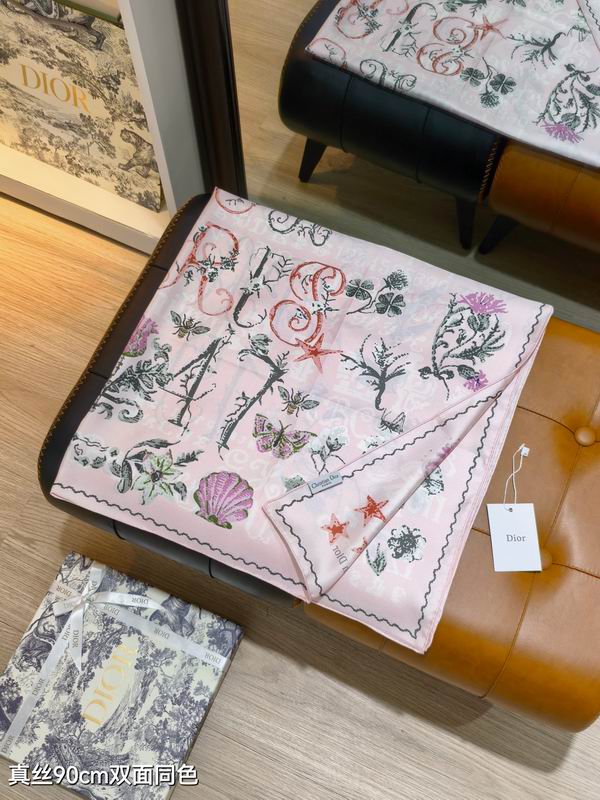 Dior silk scarf 90X90cm E60 (8)