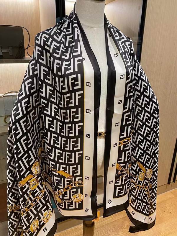 Fendi silk scarf 180X90cm E08 (2)