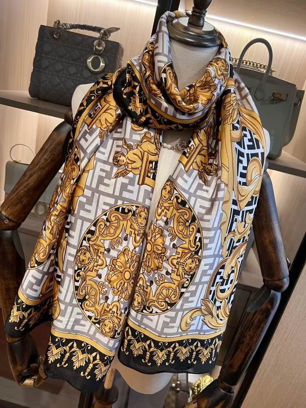 Fendi silk scarf 180X90cm E09 (1)
