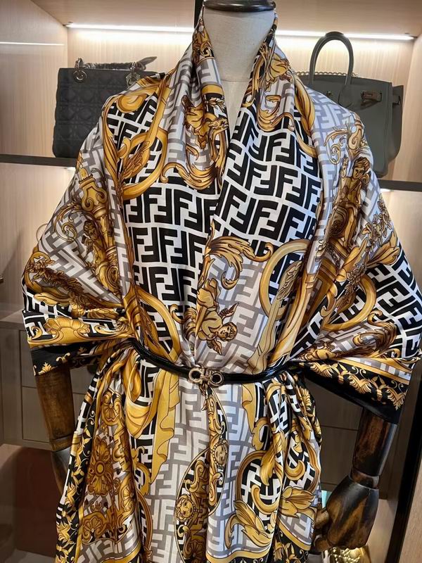 Fendi silk scarf 180X90cm E09 (2)
