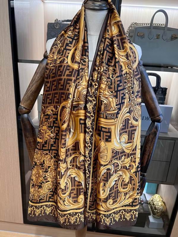 Fendi silk scarf 180X90cm E09 (4)