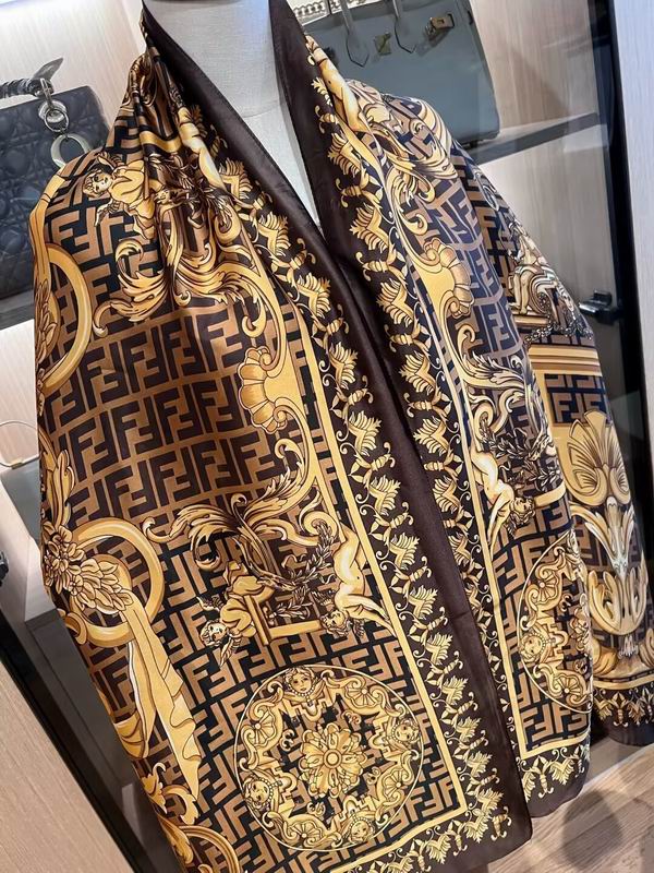 Fendi silk scarf 180X90cm E09 (5)