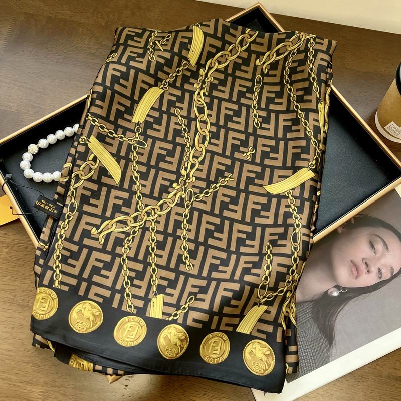 Fendi silk scarf 90-180cm E29 (10)