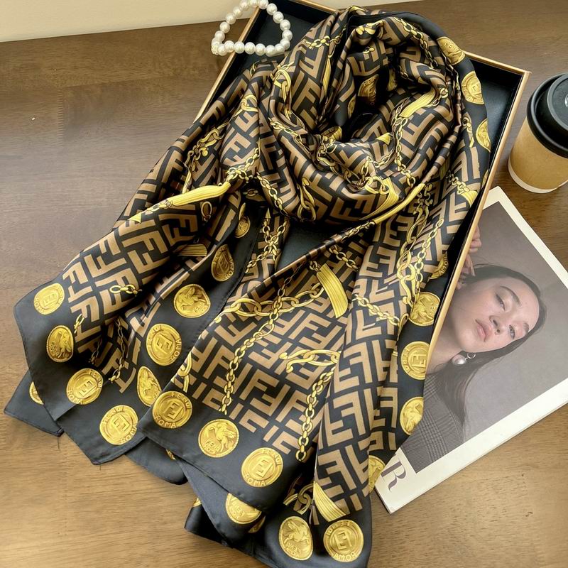 Fendi silk scarf 90-180cm E29 (11)