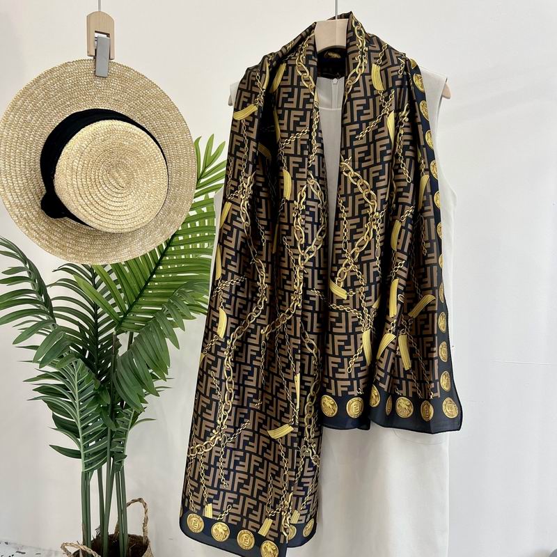 Fendi silk scarf 90-180cm E29 (12)