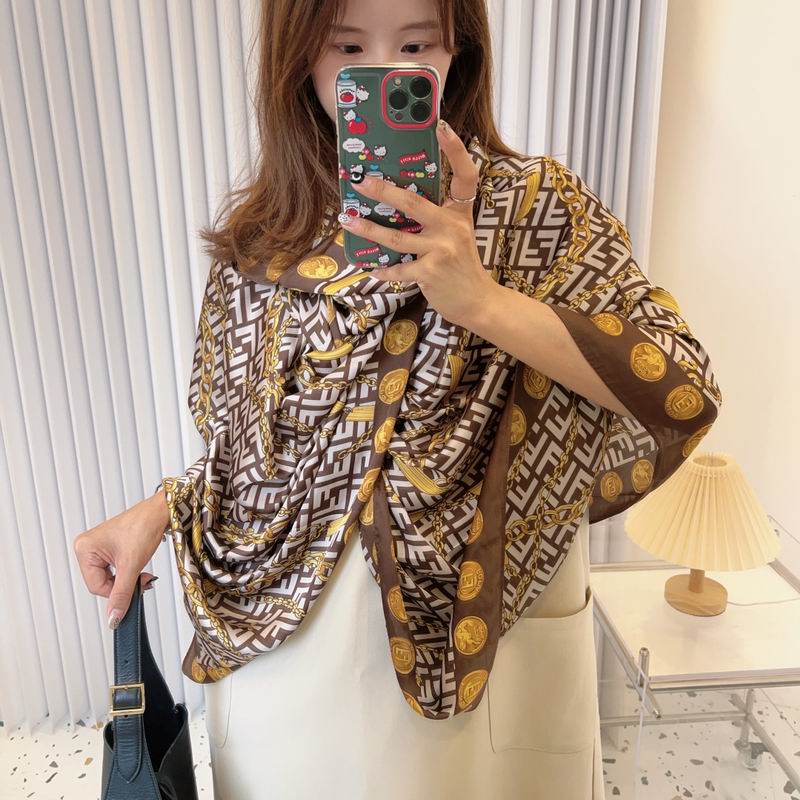 Fendi silk scarf 90-180cm E29 (14)