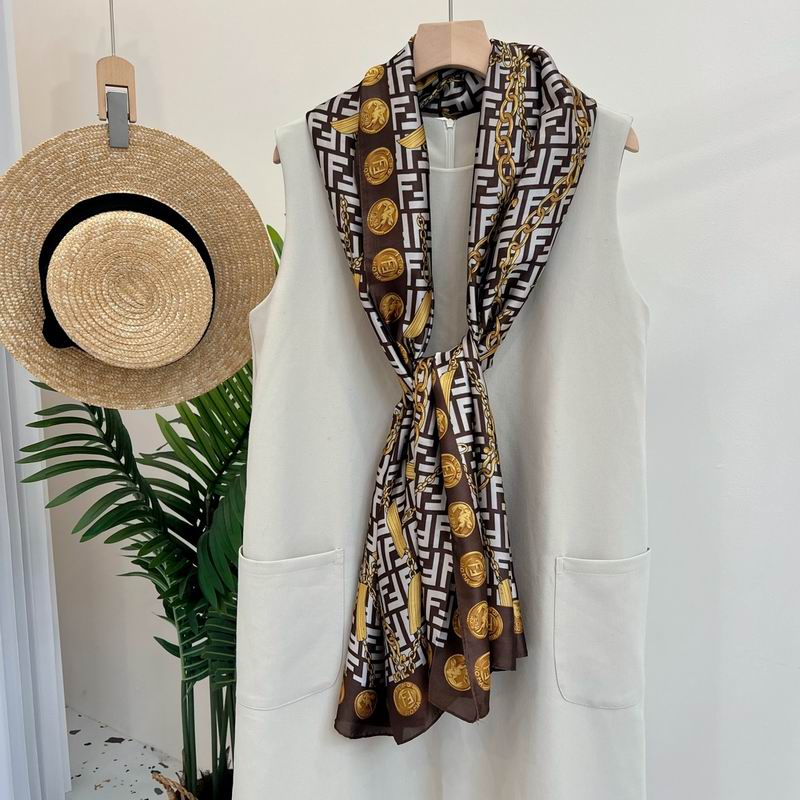 Fendi silk scarf 90-180cm E29 (16)