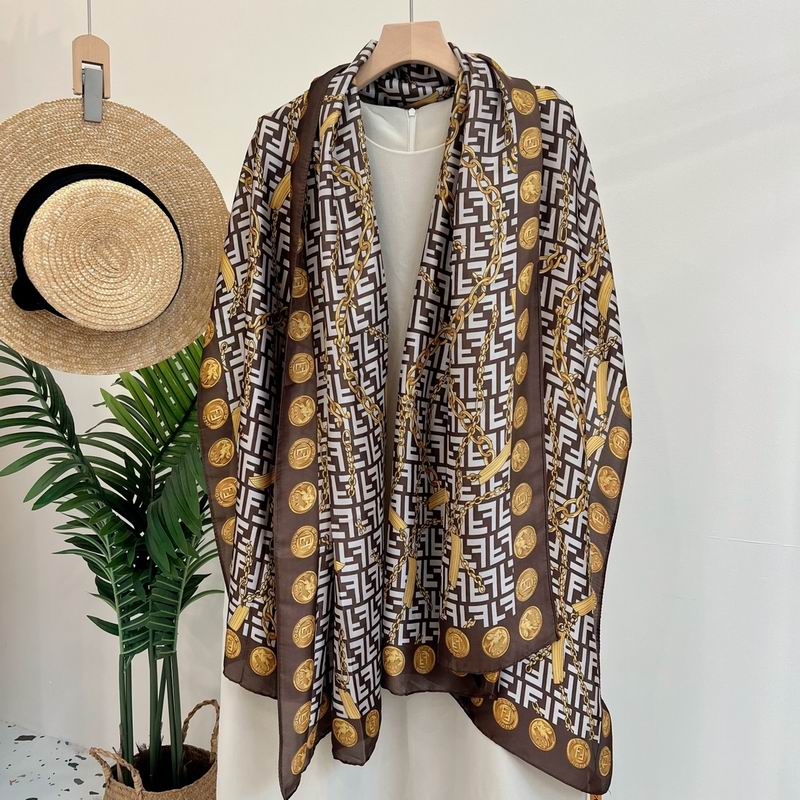 Fendi silk scarf 90-180cm E29 (17)