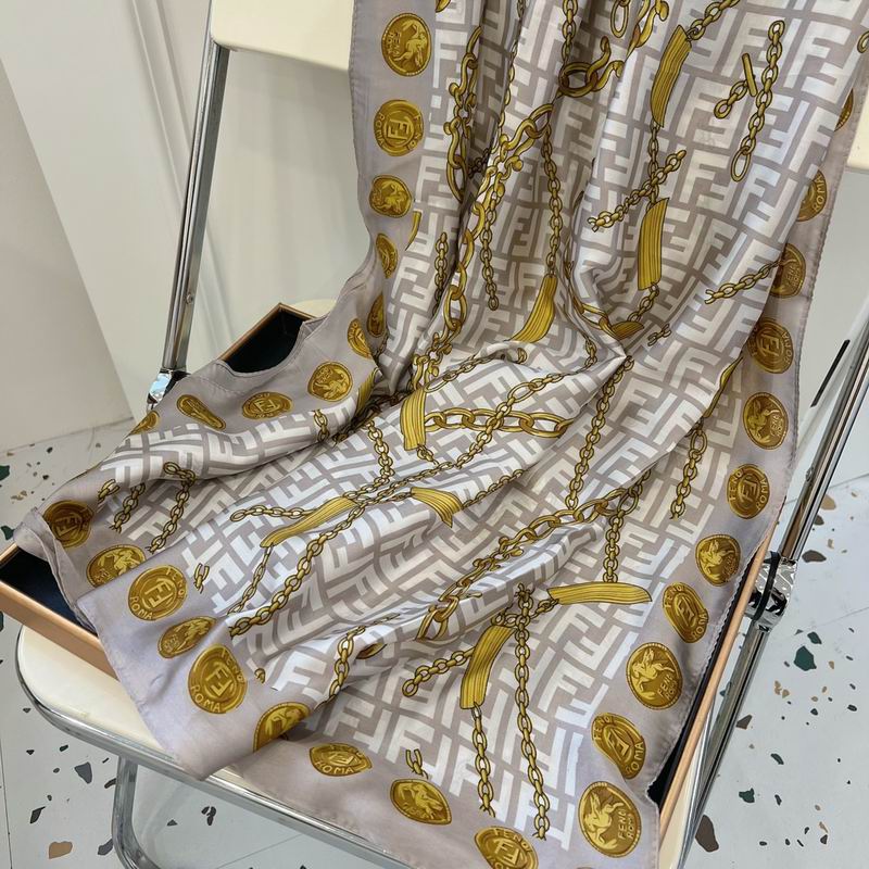 Fendi silk scarf 90-180cm E29 (23)