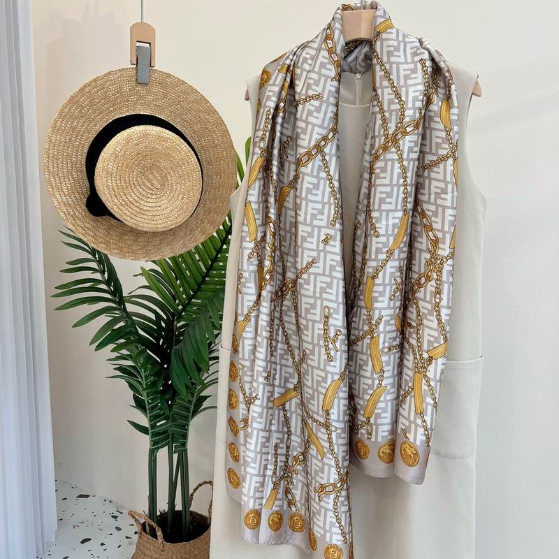 Fendi silk scarf 90-180cm E29 (24)