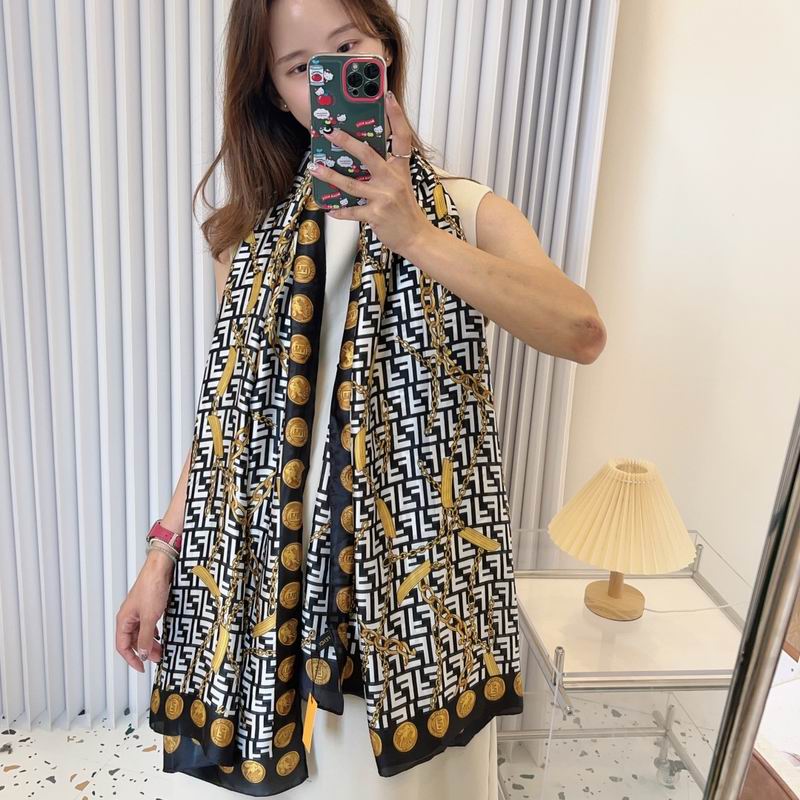 Fendi silk scarf 90-180cm E29 (3)
