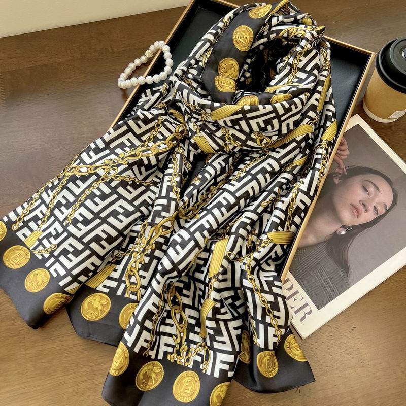 Fendi silk scarf 90-180cm E29 (5)