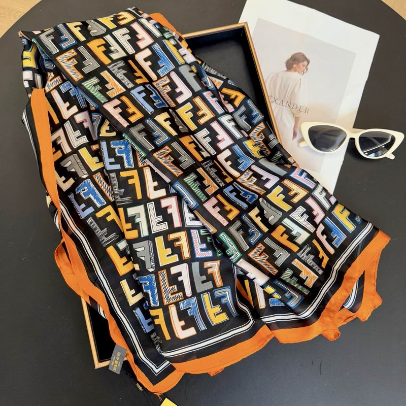 Fendi silk scarf 90-180cm E45 (10)