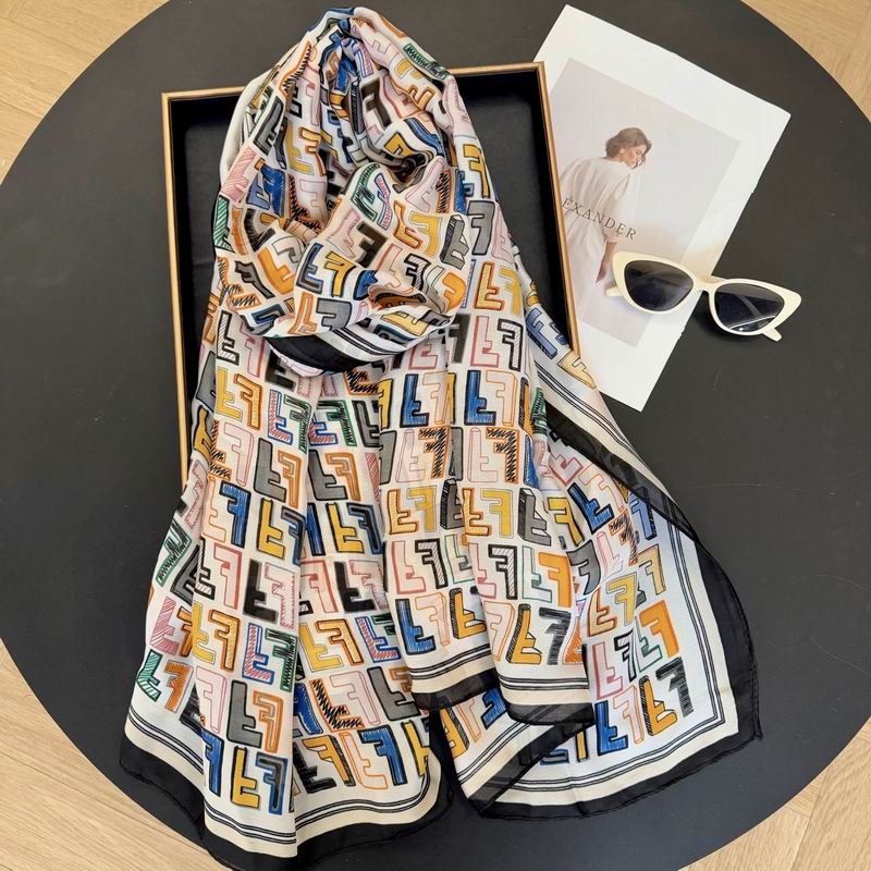 Fendi silk scarf 90-180cm E45 (5)