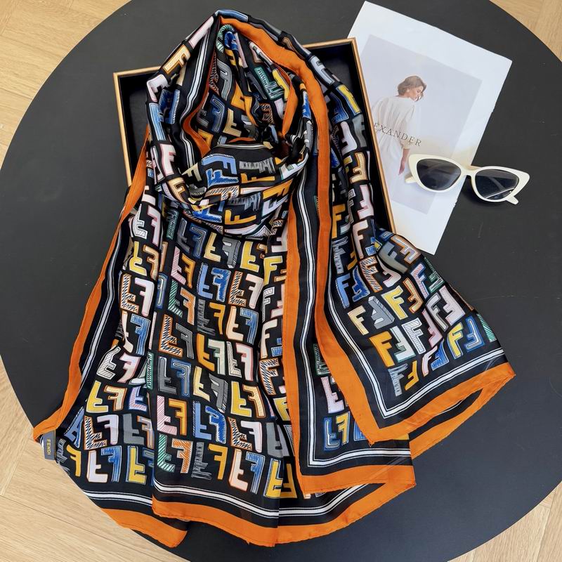 Fendi silk scarf 90-180cm E45 (8)