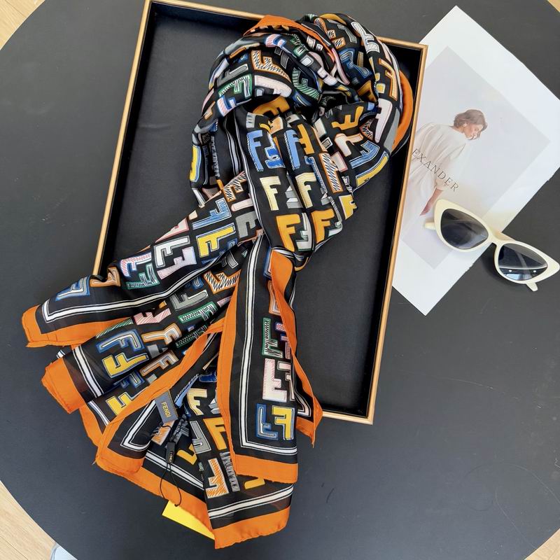 Fendi silk scarf 90-180cm E45 (9)