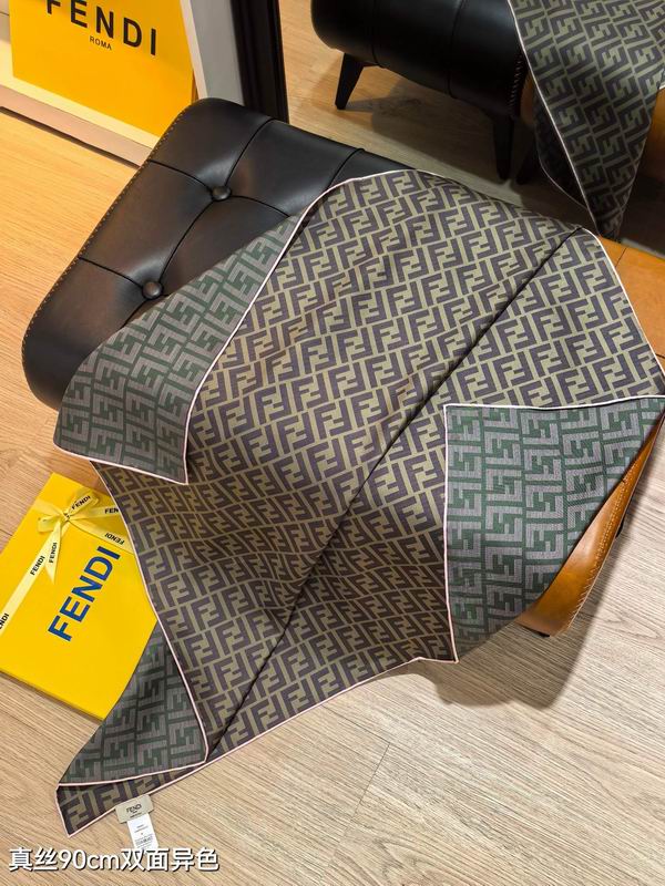 Fendi silk scarf 90X90cm E45 (16)