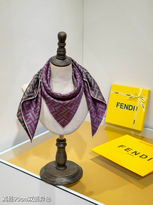 Fendi silk scarf 90X90cm E45 (2)