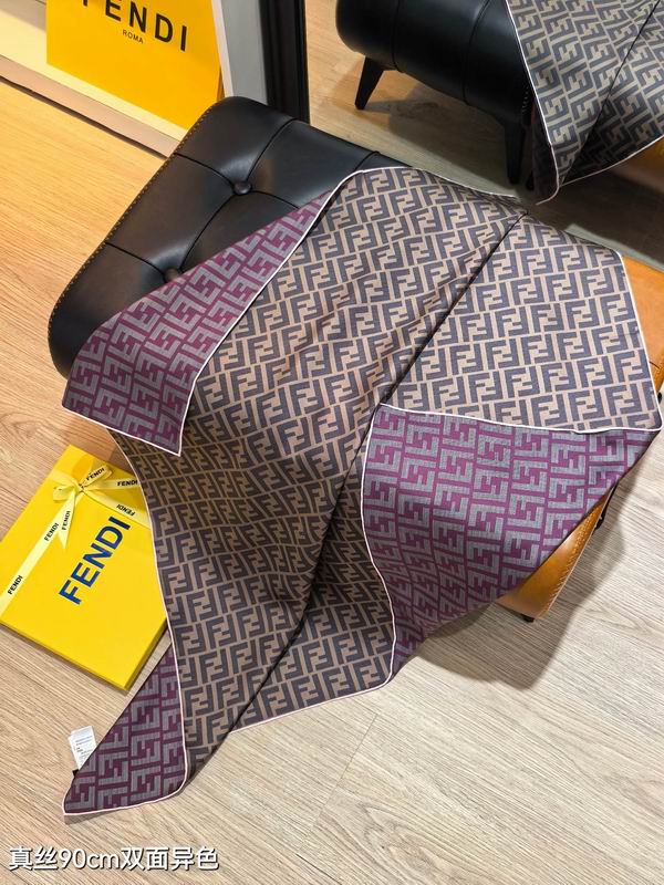 Fendi silk scarf 90X90cm E45 (6)
