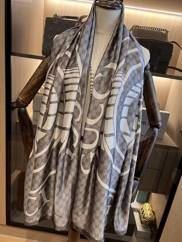 Gucci silk scarf 180X90cm E07 (5)