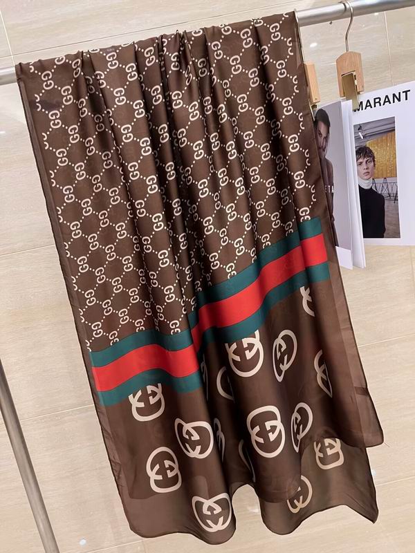 Gucci silk scarf 180X90cm E13 (4)