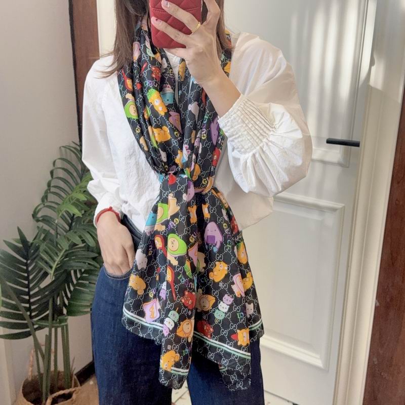 Gucci silk scarf 90-180cm E08 (13)
