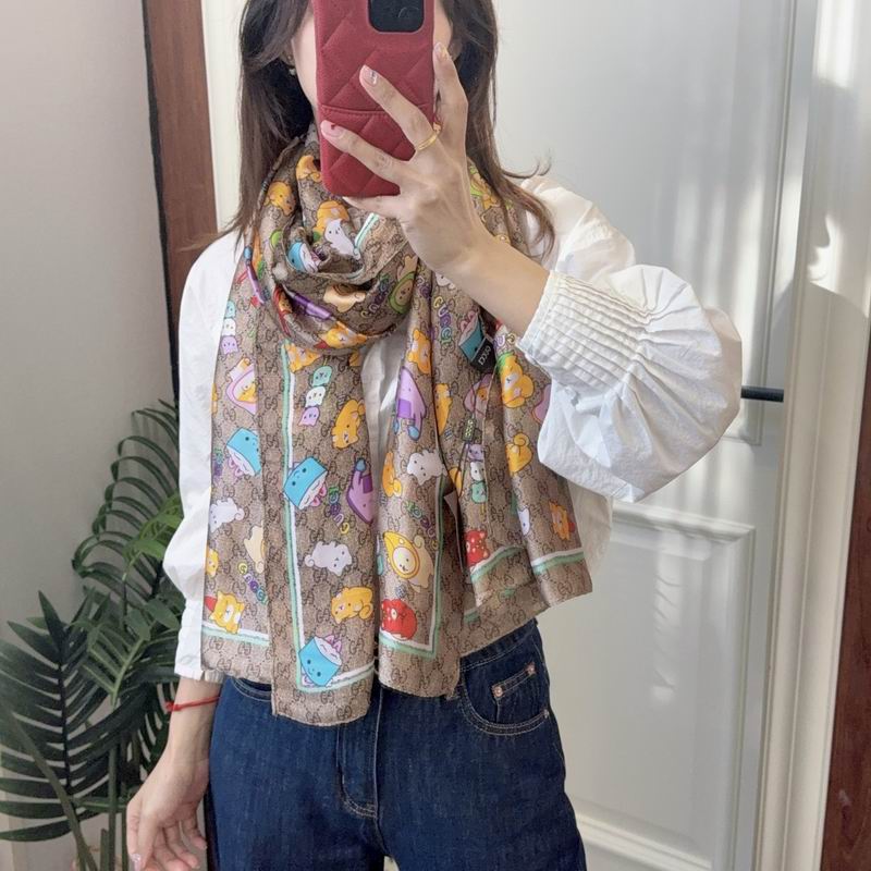 Gucci silk scarf 90-180cm E08 (4)