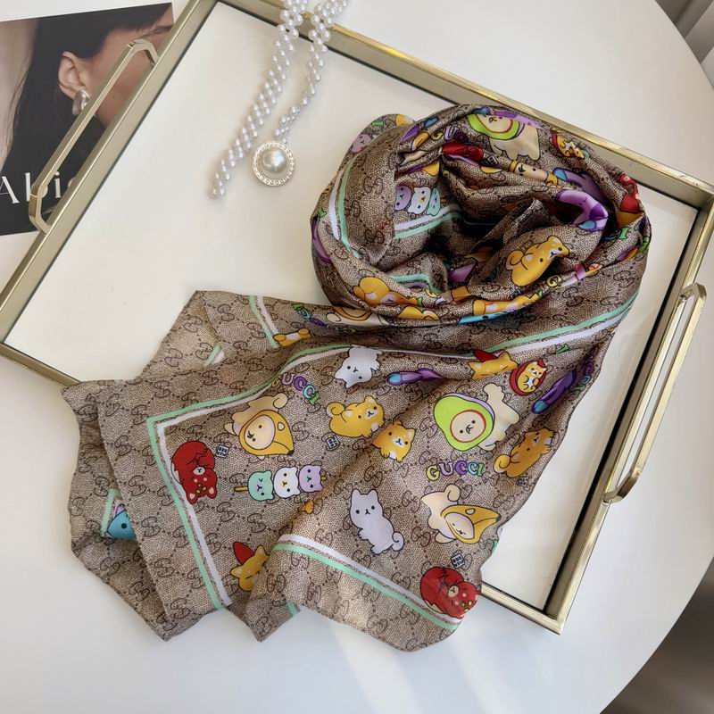 Gucci silk scarf 90-180cm E08 (6)