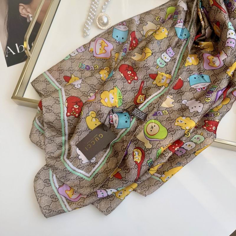 Gucci silk scarf 90-180cm E08 (7)