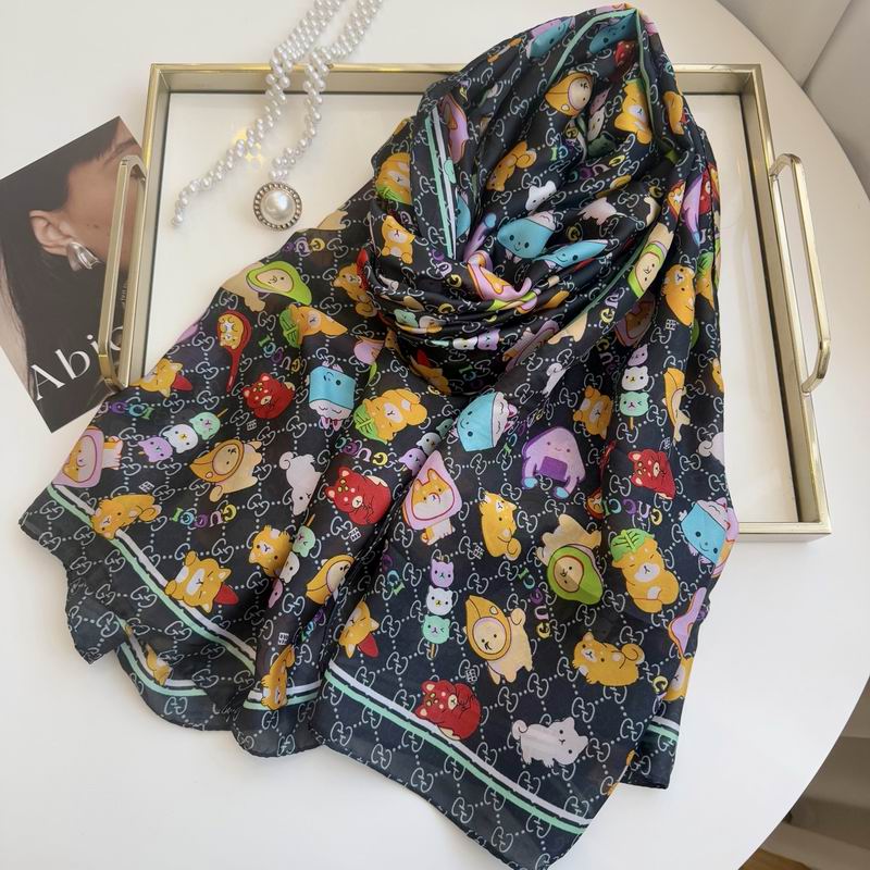 Gucci silk scarf 90-180cm E08 (8)