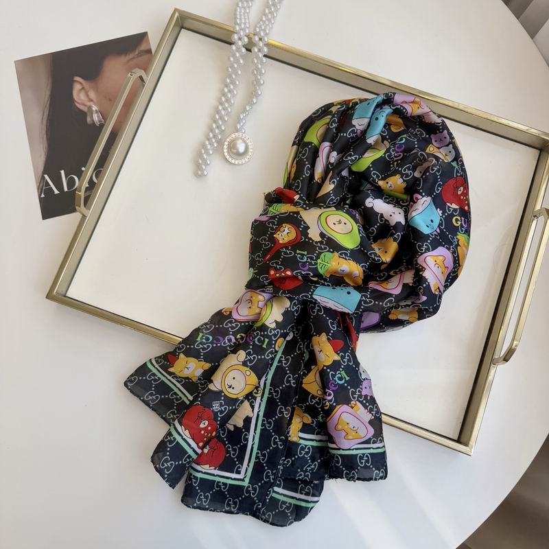 Gucci silk scarf 90-180cm E08 (9)