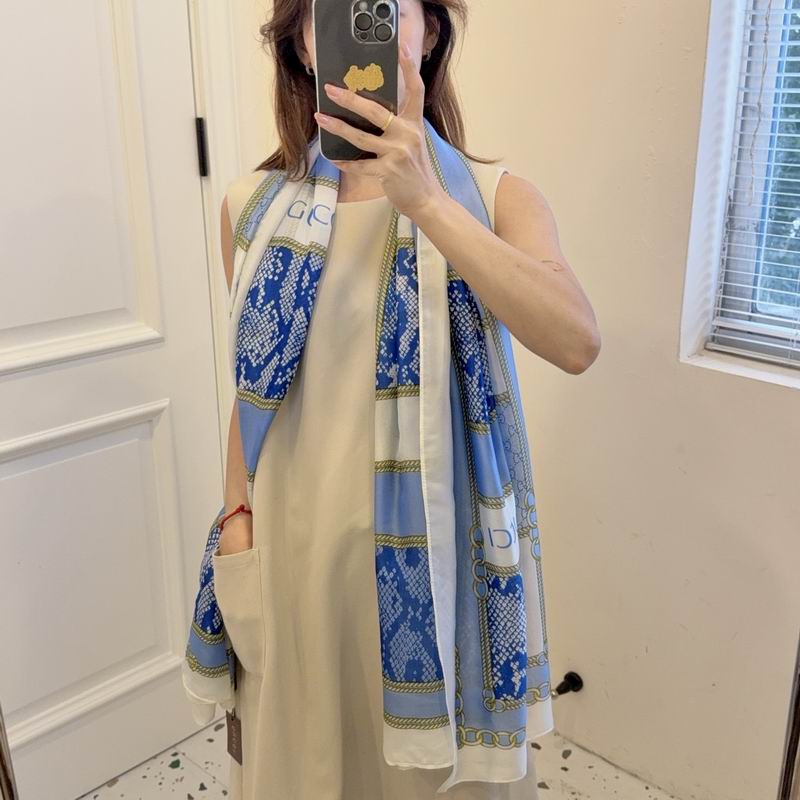 Gucci silk scarf 90-180cm E26 (7)