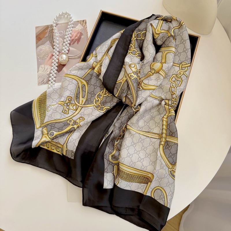 Gucci silk scarf 90-180cm E53 (11)