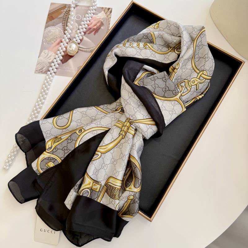 Gucci silk scarf 90-180cm E53 (12)