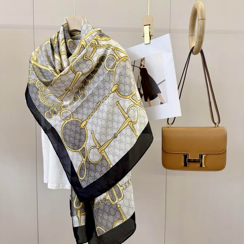 Gucci silk scarf 90-180cm E53 (13)